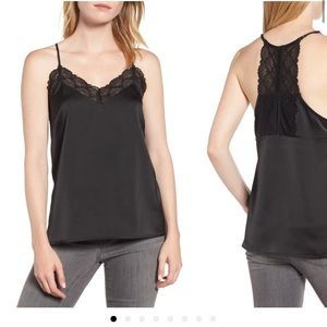 Nordstrom Gibson black cami lace top